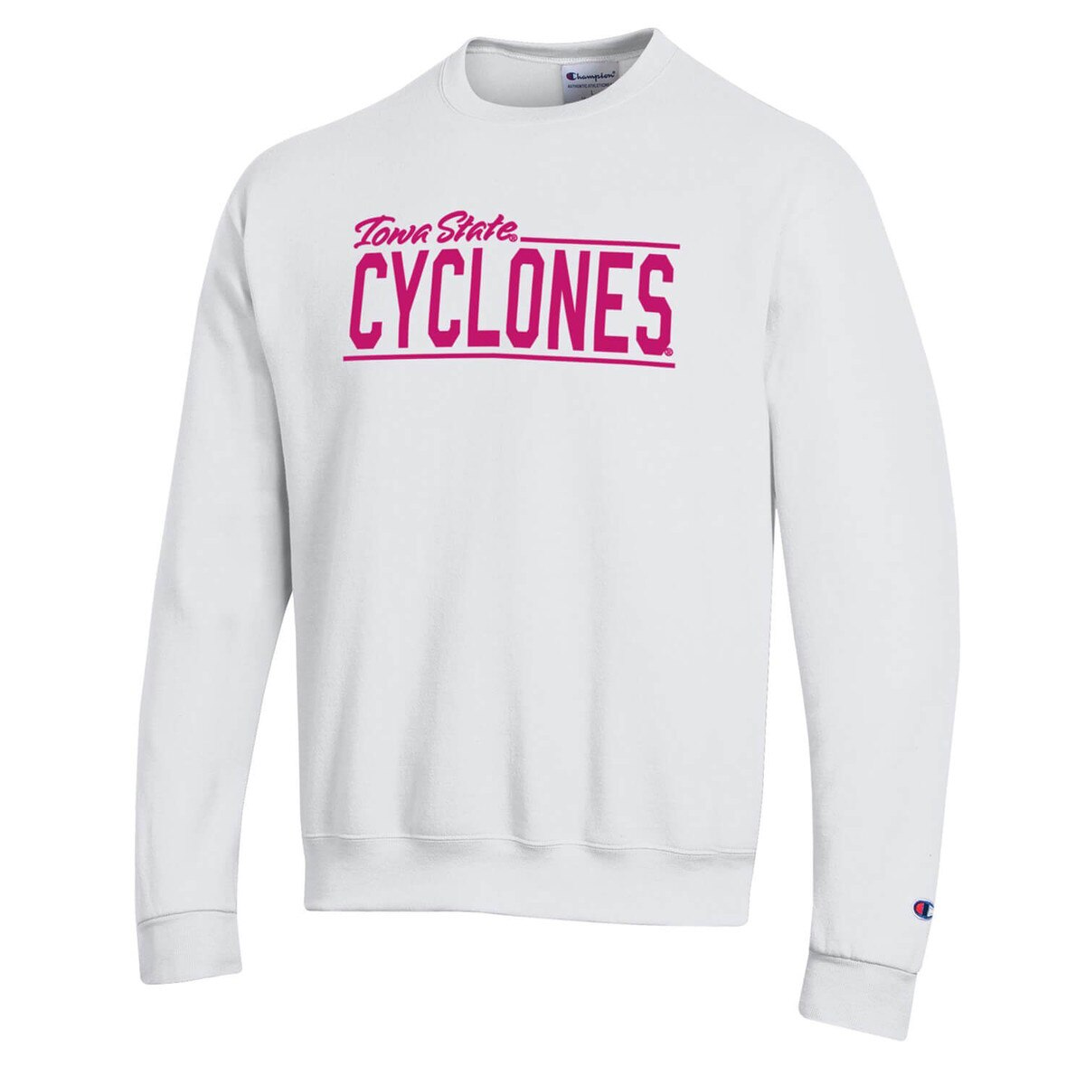 Champion Iowa State Cyclones White Powerblend Crewneck Sweatshirt vendor image